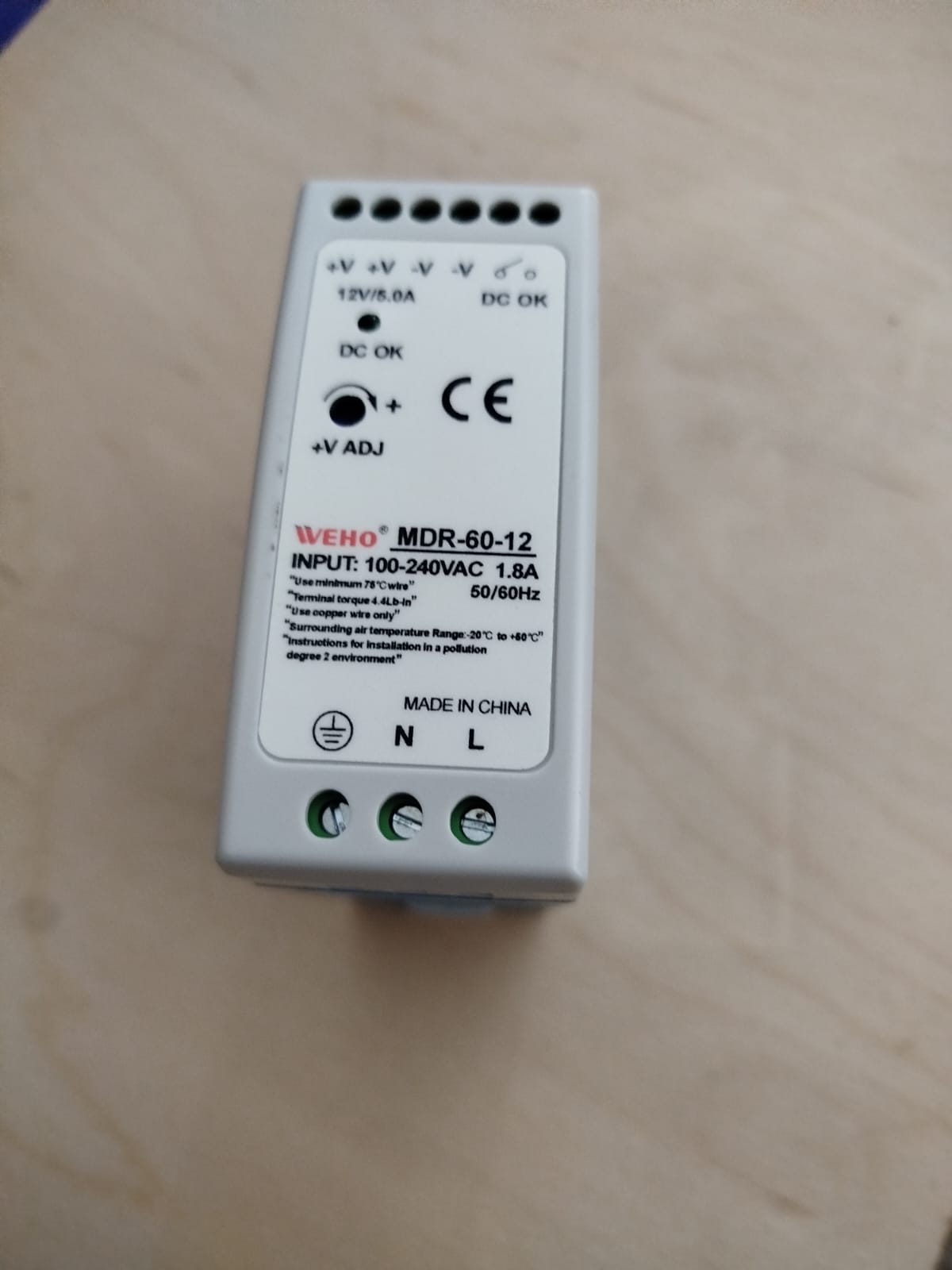 Qida bloku MDR-60-12 12V/5A